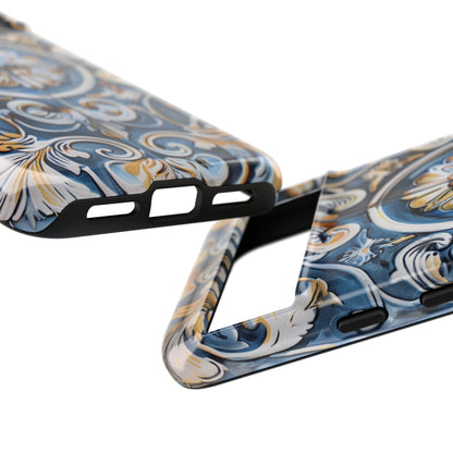 Azulejo Porcelain Blue & Creamy White Tile Mediterranean Design Phone Case