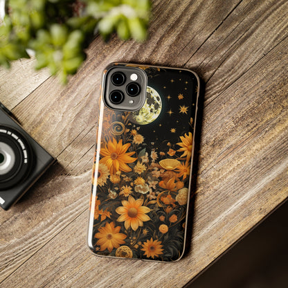 Cottagecore Floral Sun Moon Stars iPhone Case | Embrace Mystical Nature's Beauty