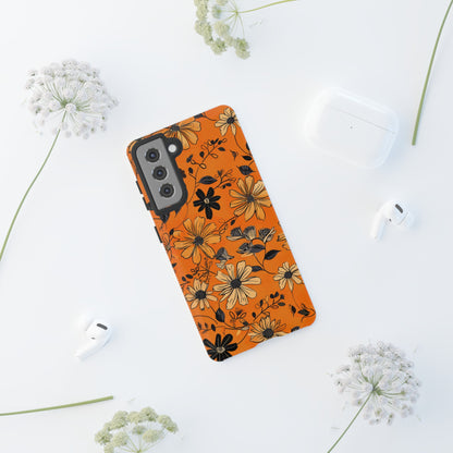 Orange Floral Phone Case Cute Summer Flower Aesthetic