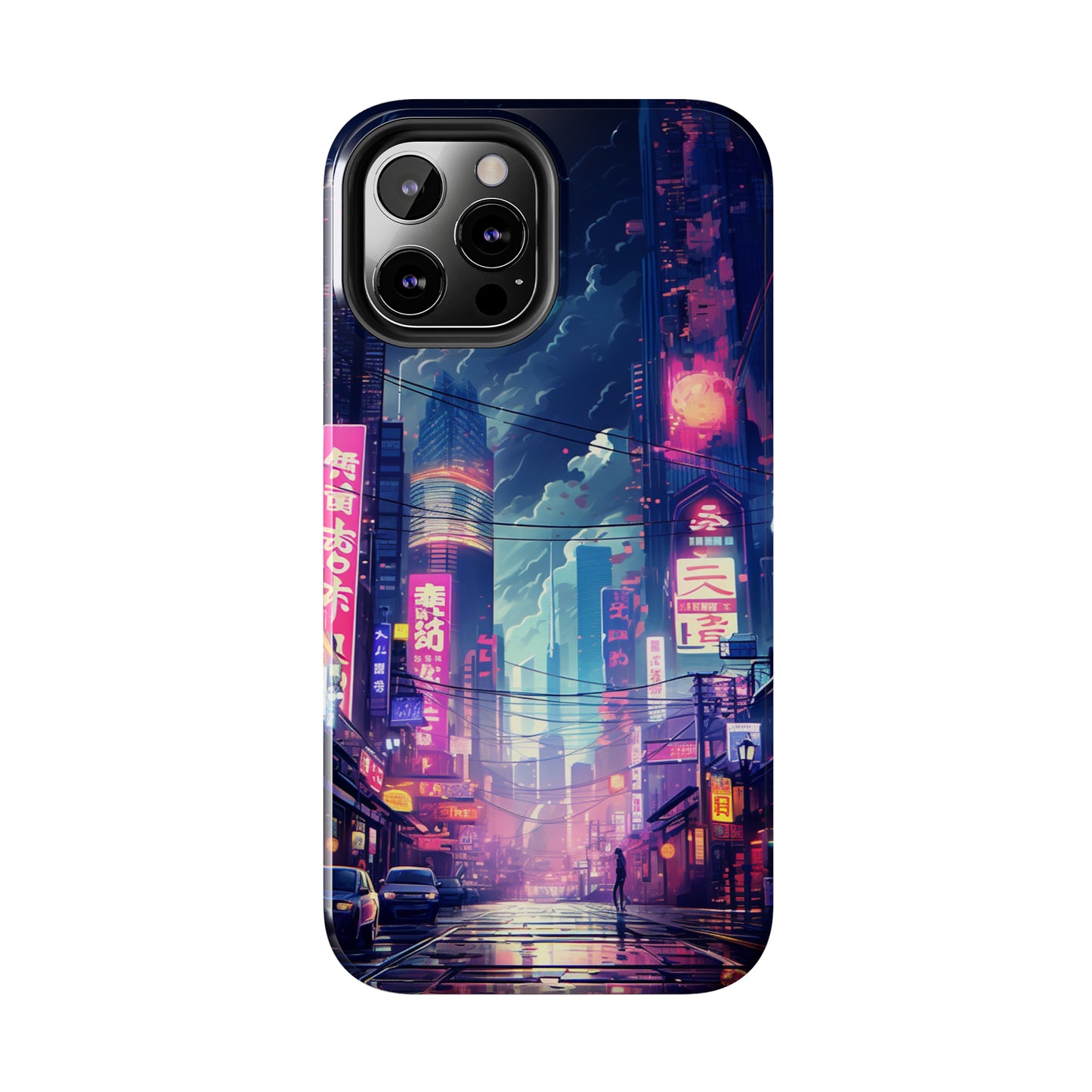 Synthwave Japanese Cyberpunk Night City iPhone Case