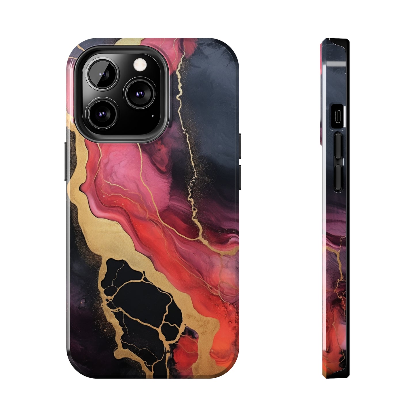 Marbled Dark Lava flow Phone Case | Embrace the Mesmerizing Multicolor Art