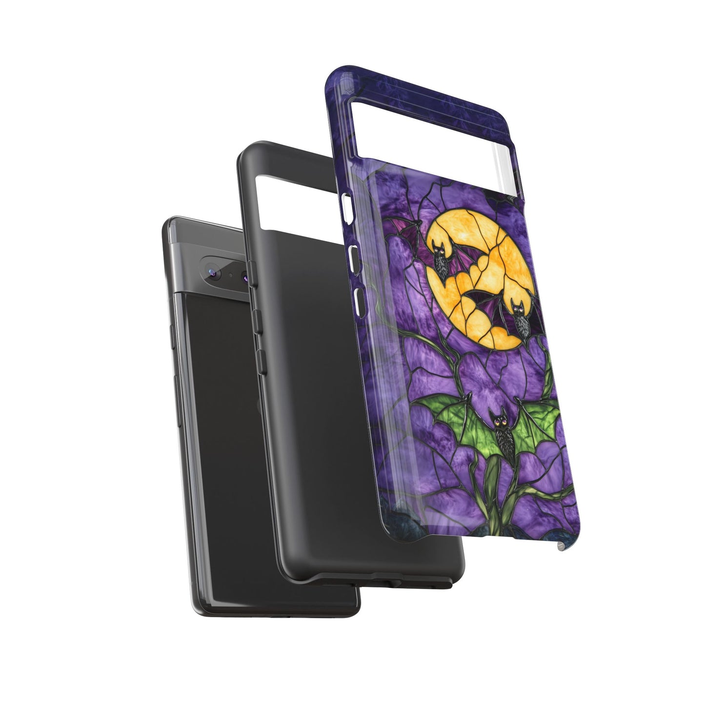 Full Moon Stained Glass Style Halloween Bats Phone Case