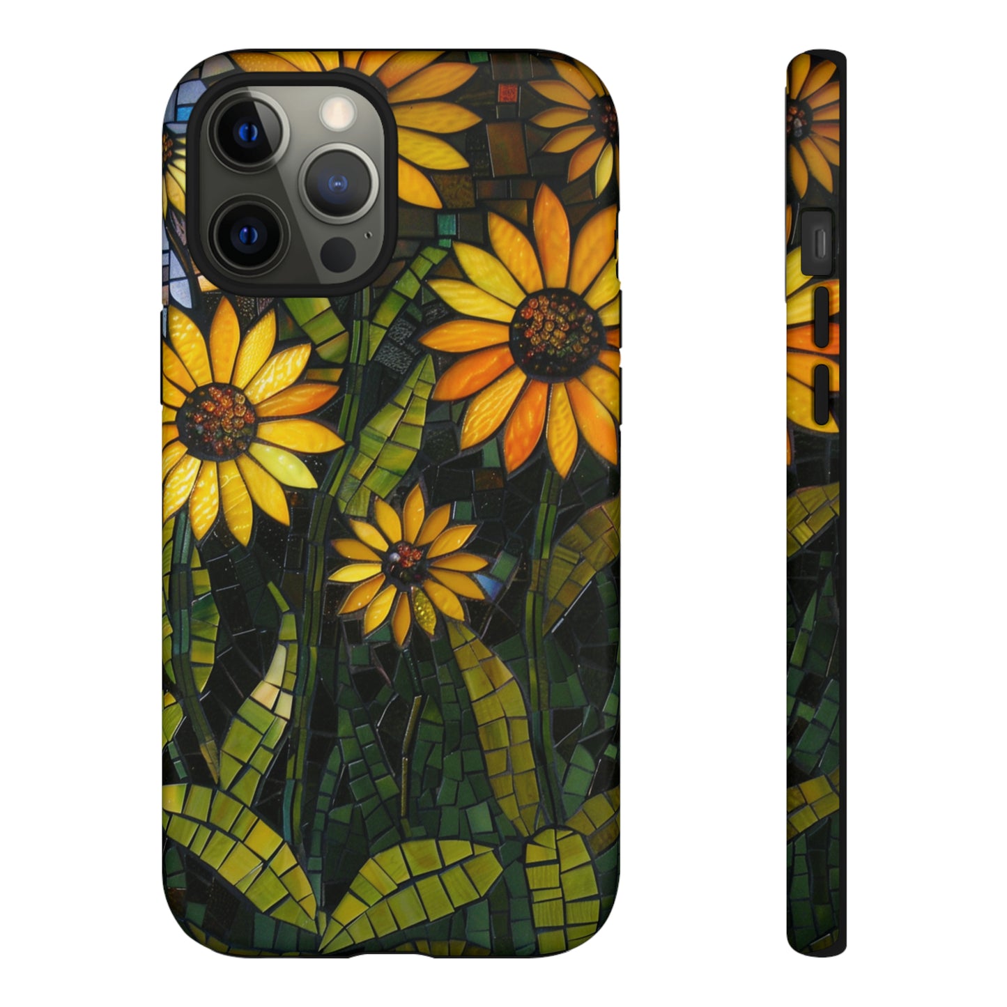 Yellow and Gold Daisy Mosaic Stained Glass Phone Case