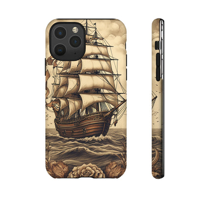 Vintage Tattoo Style Pirate Ship Phone Case