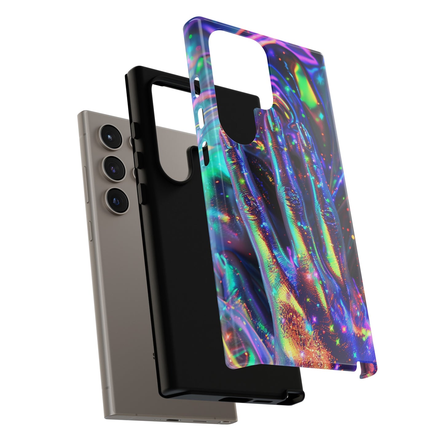 Marbled opalescent Holographic Print Phone Case