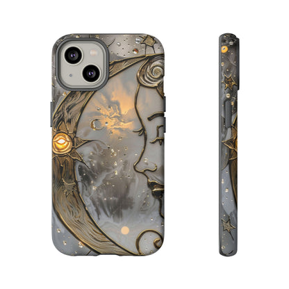 Moon Stars Stained Glass Starry Night Phone Case