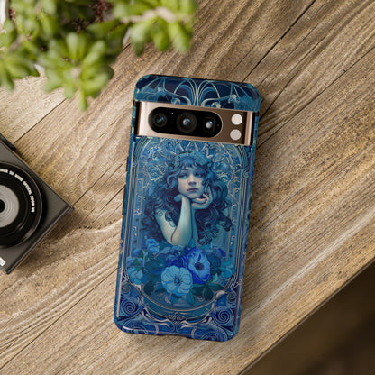 Blue Floral Art Nouveau Style Phone Case