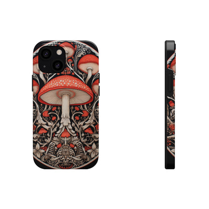 Mystical Mushroom Mandala Tough iPhone Case | Psychedelic Phone Cover