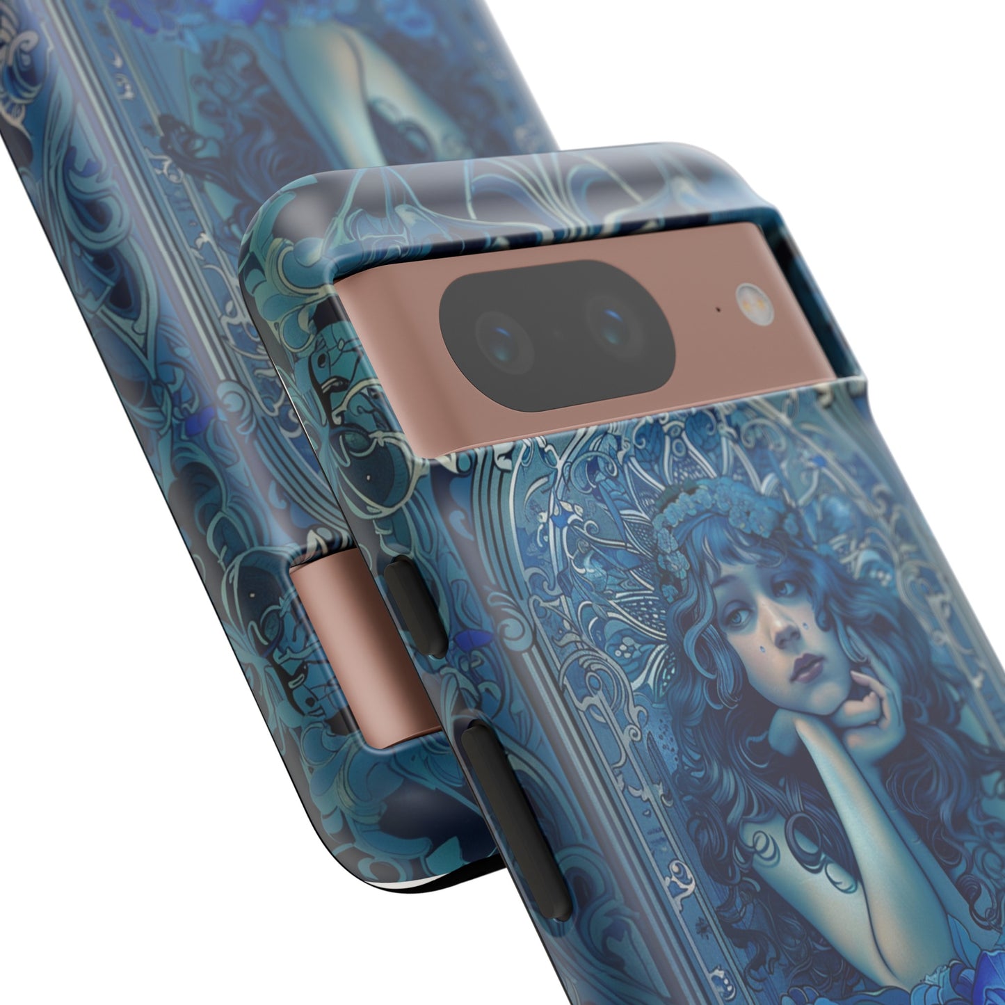 Blue Floral Art Nouveau Style Phone Case