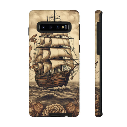 Vintage Tattoo Style Pirate Ship Phone Case