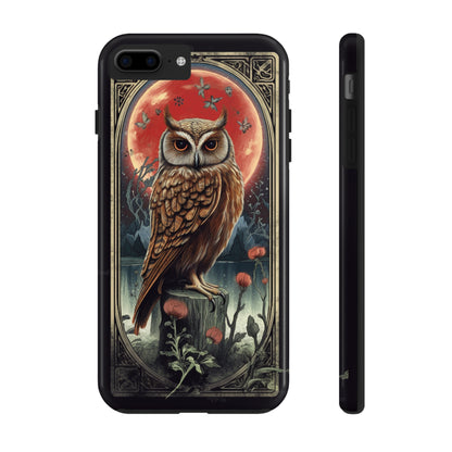 The Hermit Owl Tarot | Dark Academia Aesthetic Retro Tough iPhone Case | Embrace Mystical Vibes with Captivating Tarot Art and Reliable Protection