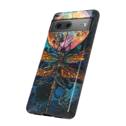 Full Moon Stained Glass Dragonfly Phone Cover