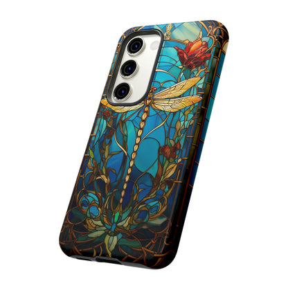 Vintage Art Nouveau Stained Glass Dragonfly Phone Case