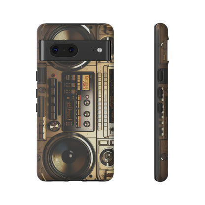 Urban Beats: Boombox Hip Hop Music Pixel Phone Case | Retro Rhythms for iPhone 15 Models