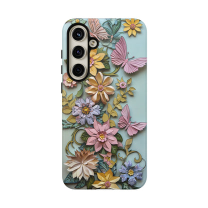 Pastel Pink Butterflies and Flowers iPhone Case