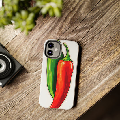 Green or Red Hot Chiles iPhone Case | New Mexico Fiery Flavors for Spice Lovers