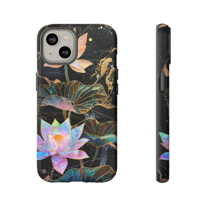 Zen Stained Glass Lotus Floral Design Phone Case