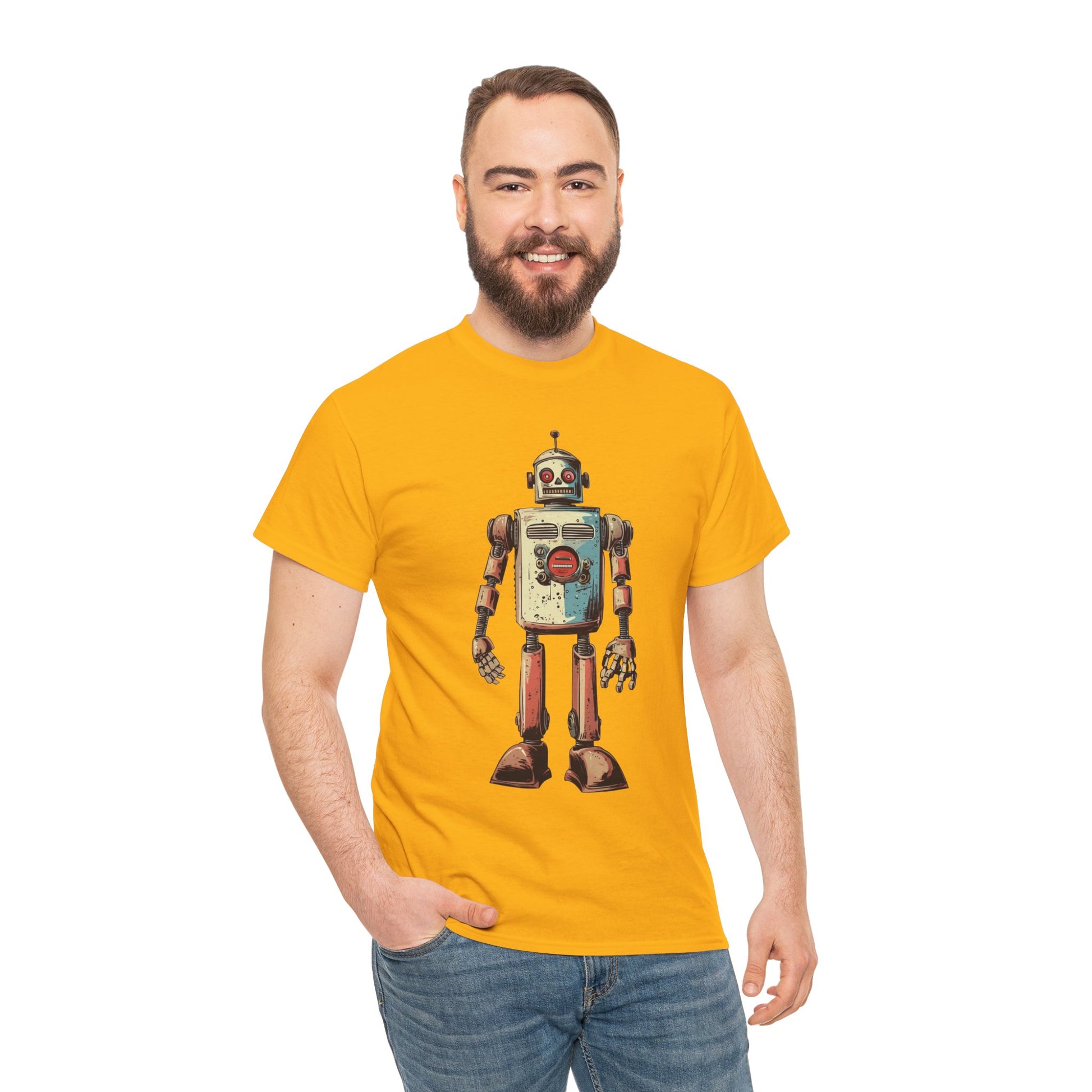classic tin robot inspired graphic tee