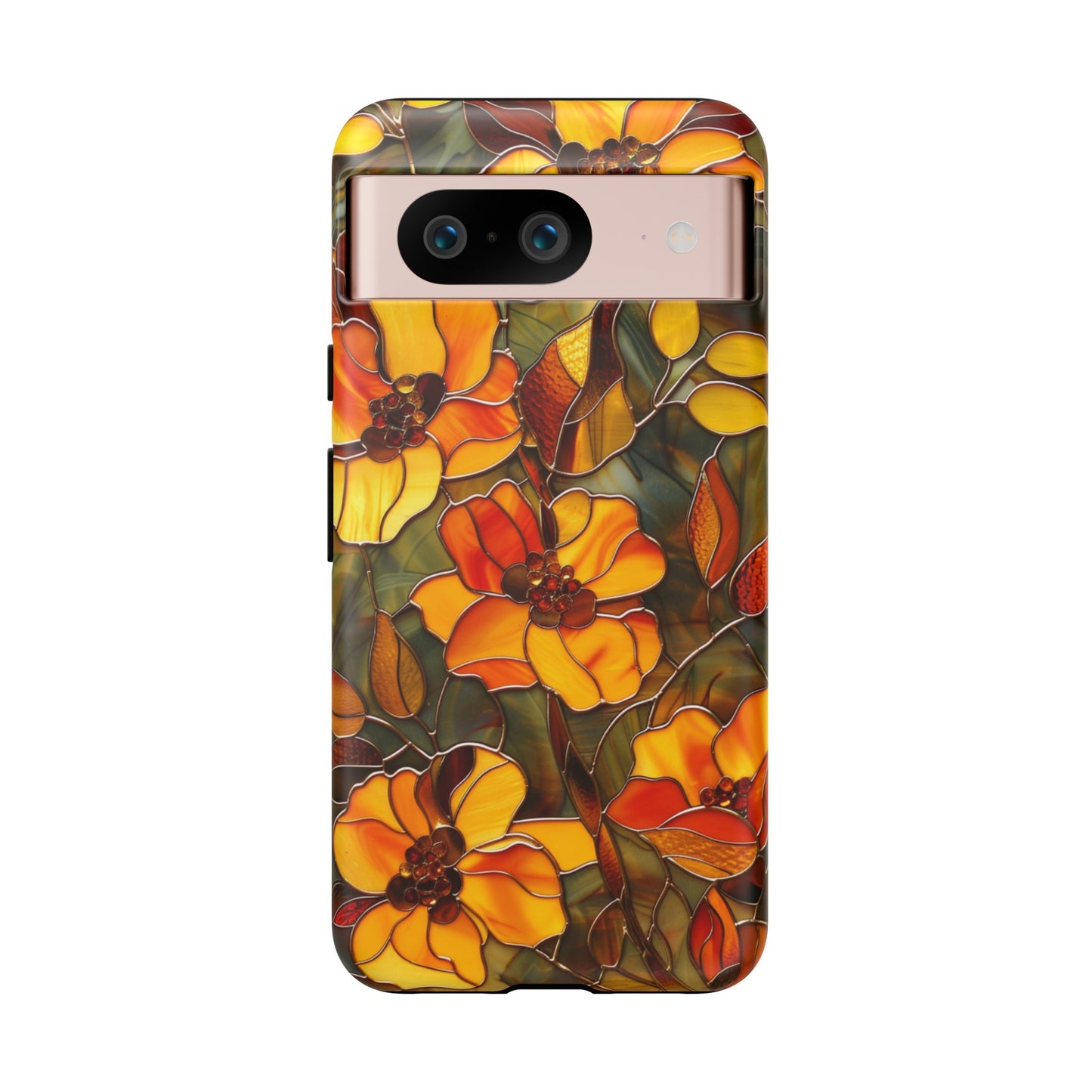 stained glass floral phone case for Google Pixel
