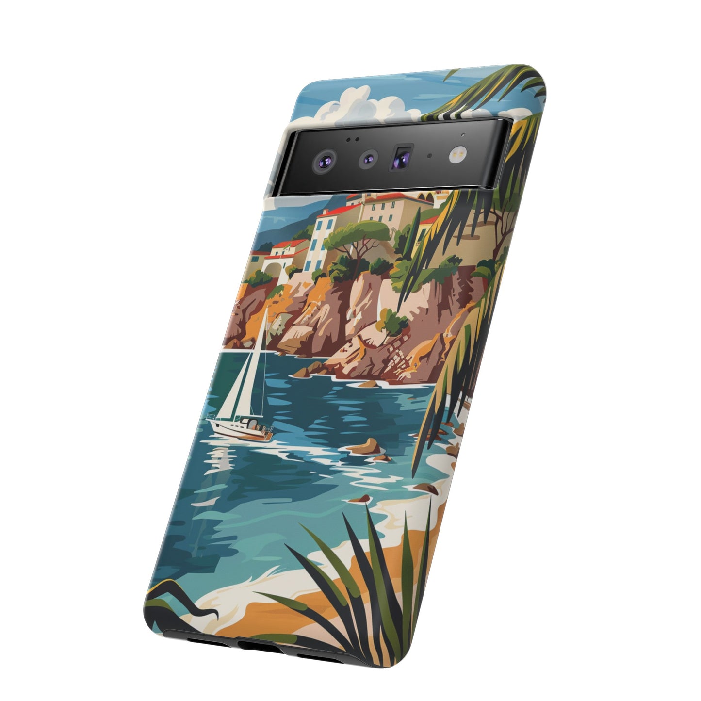 Midcentury French Riviera Sailboat Painting Phone Case