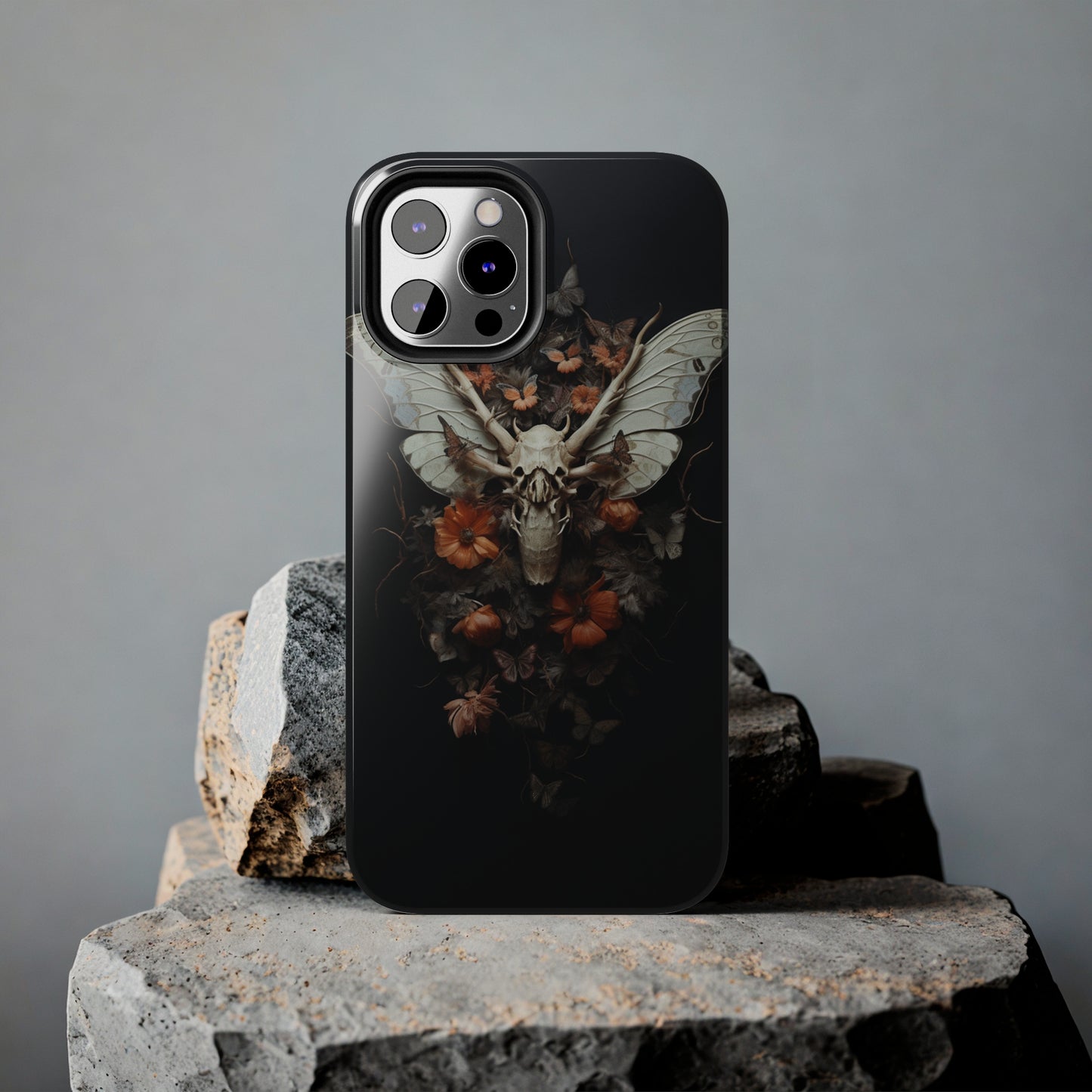 Deadhead Moth Gothic Dark Academia iPhone Case | Spooky Skull Mysterious Elegance