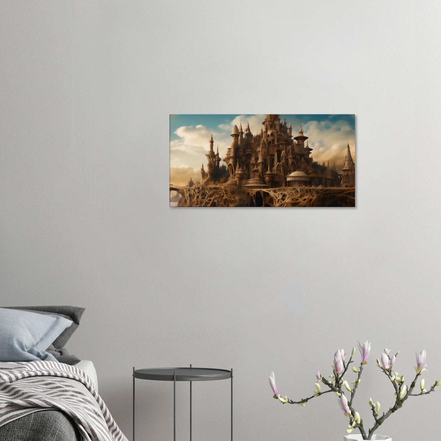 Sand Castle Surrealistic Art Canvas - Dreamlike Fantasy Landscapes for Wall Decor