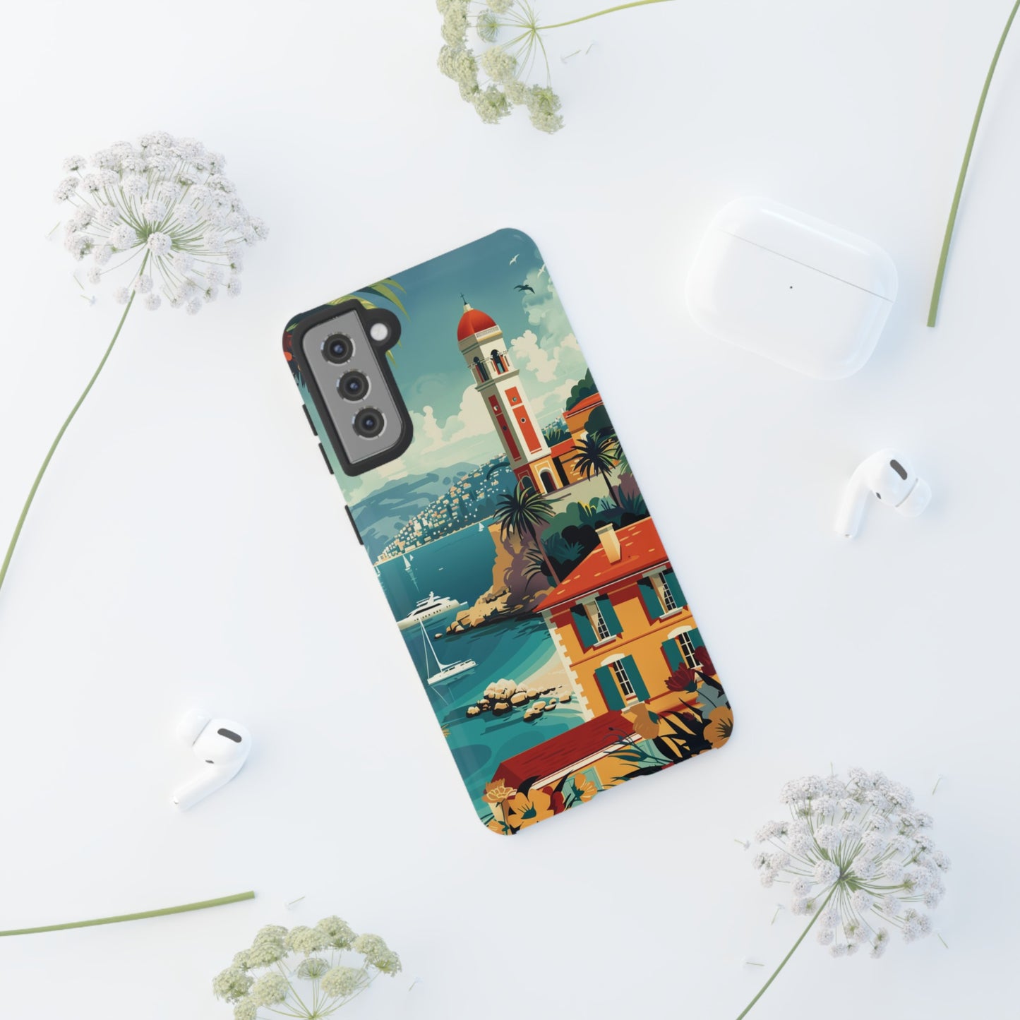 Midcentury French Riviera Landscape Painting Phone Case