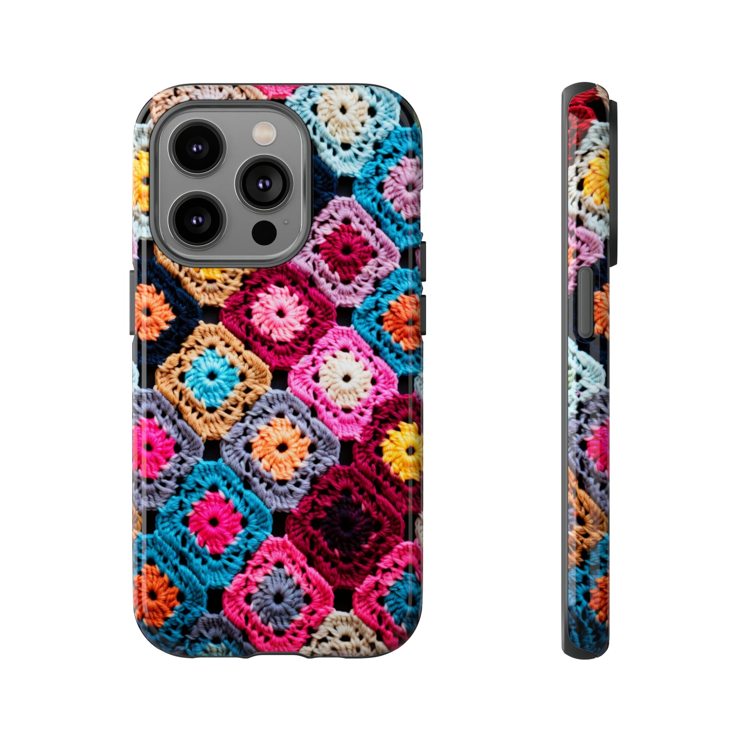 Vintage Floral Crochet Blanket Knit Look Phone Case