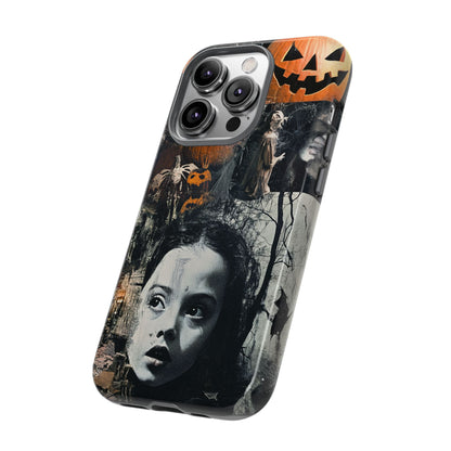 Vintage Halloween Collage Wednesday Goth Style Jackolantern Spooky Phone Cover