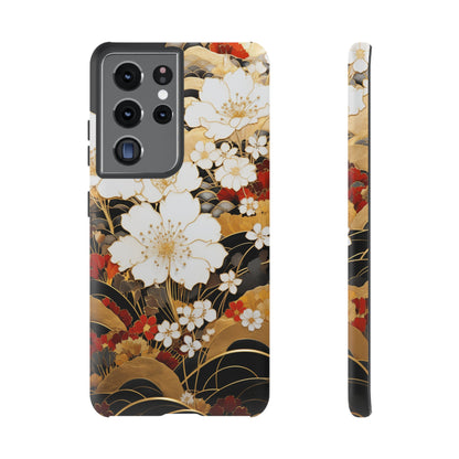 Chiyogami Floral Tough iPhone Case Galaxy S23 S22 S21 S20 Plus Ultra | Iphone 14 13 12 11 8 Pro Max Mini | Pixel 7 6 Pro 5 | Japanese Boho