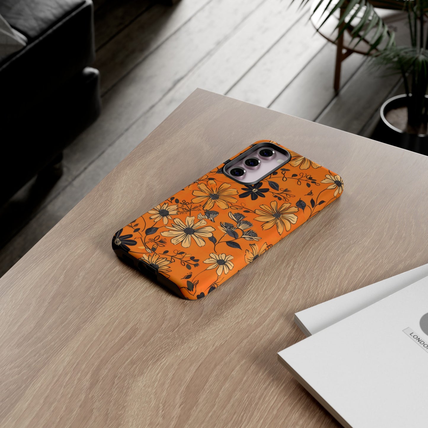 Orange Floral Phone Case Cute Summer Flower Aesthetic