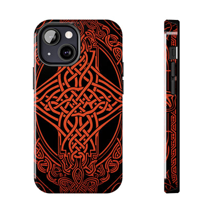 Eternal Weave iPhone Case, Red Celtic Tribal Knots | Timeless Symbolism iPhone Case for Models 11 through 14 Pro Max