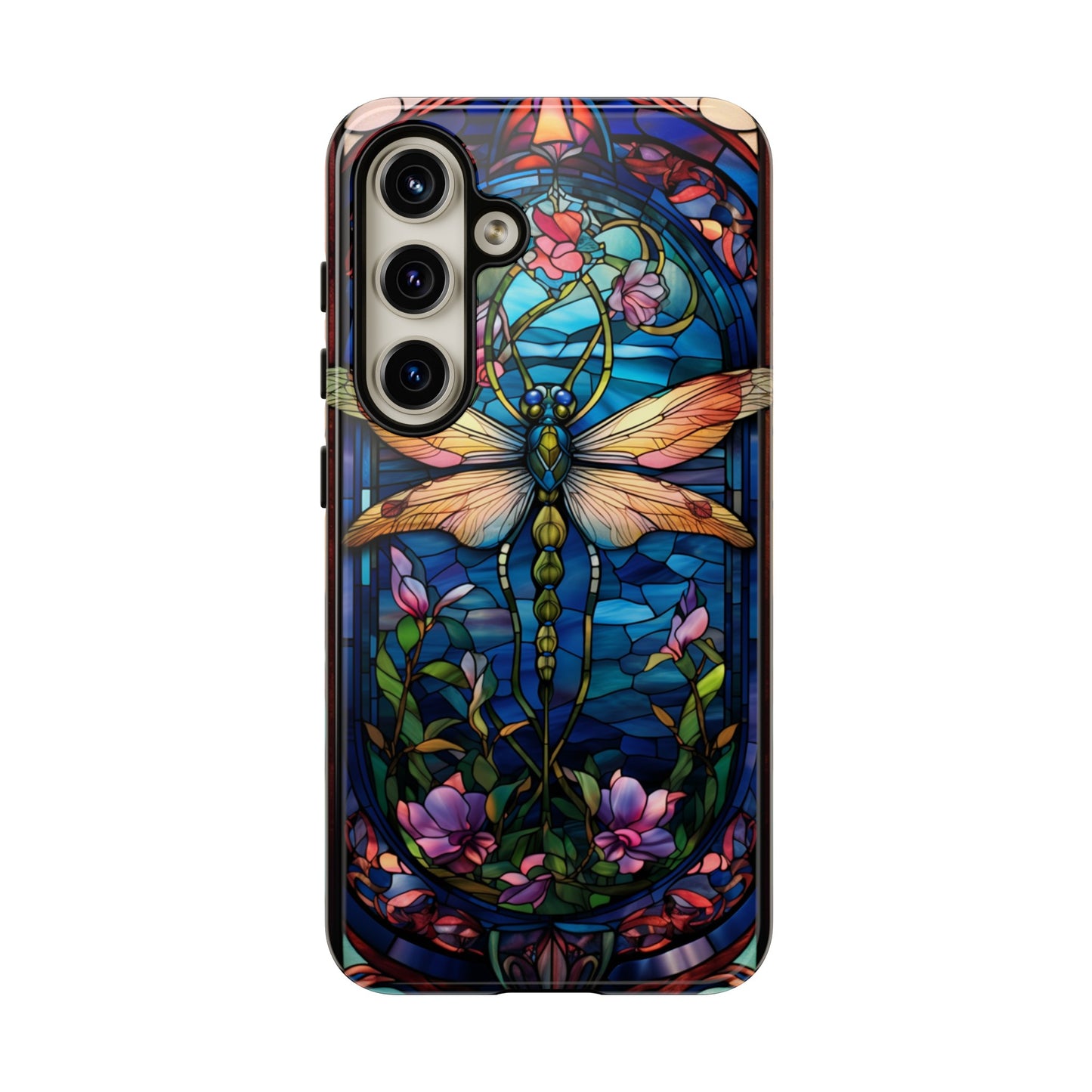 Stained glass dragonfly cover for Samsung Galaxy S24