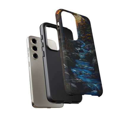 Stained Glass Stone Bridge and River Art Phone Case