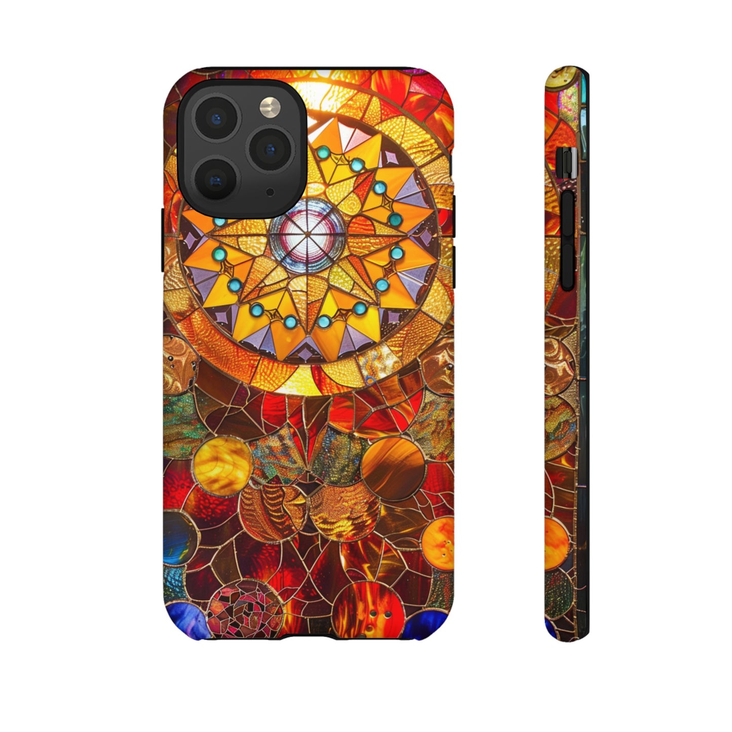 Cosmic Stained Glass Mandala Phone Case