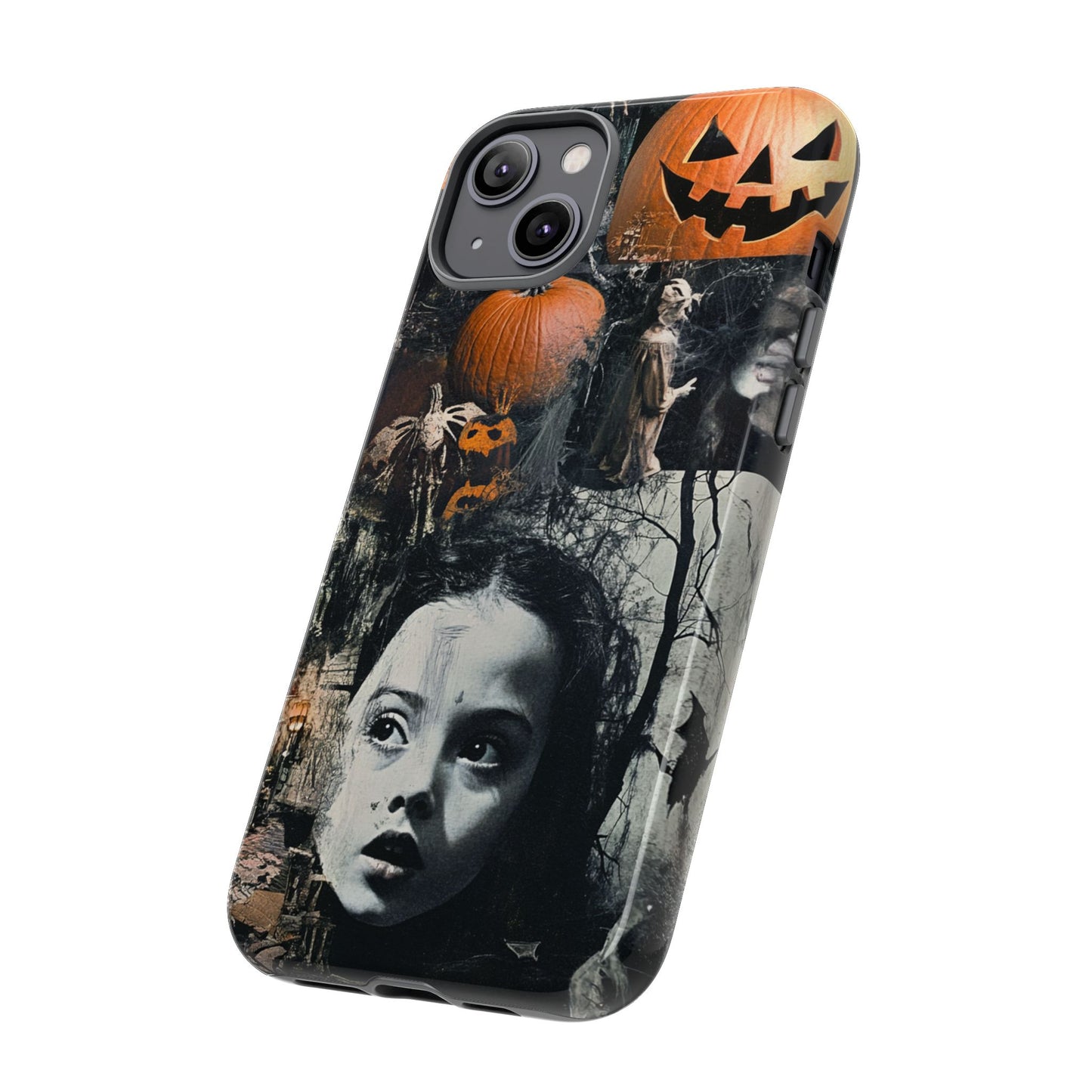 Vintage Halloween Collage Wednesday Goth Style Jackolantern Spooky Phone Cover