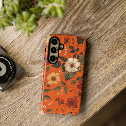 Orange Floral Phone Tough Case