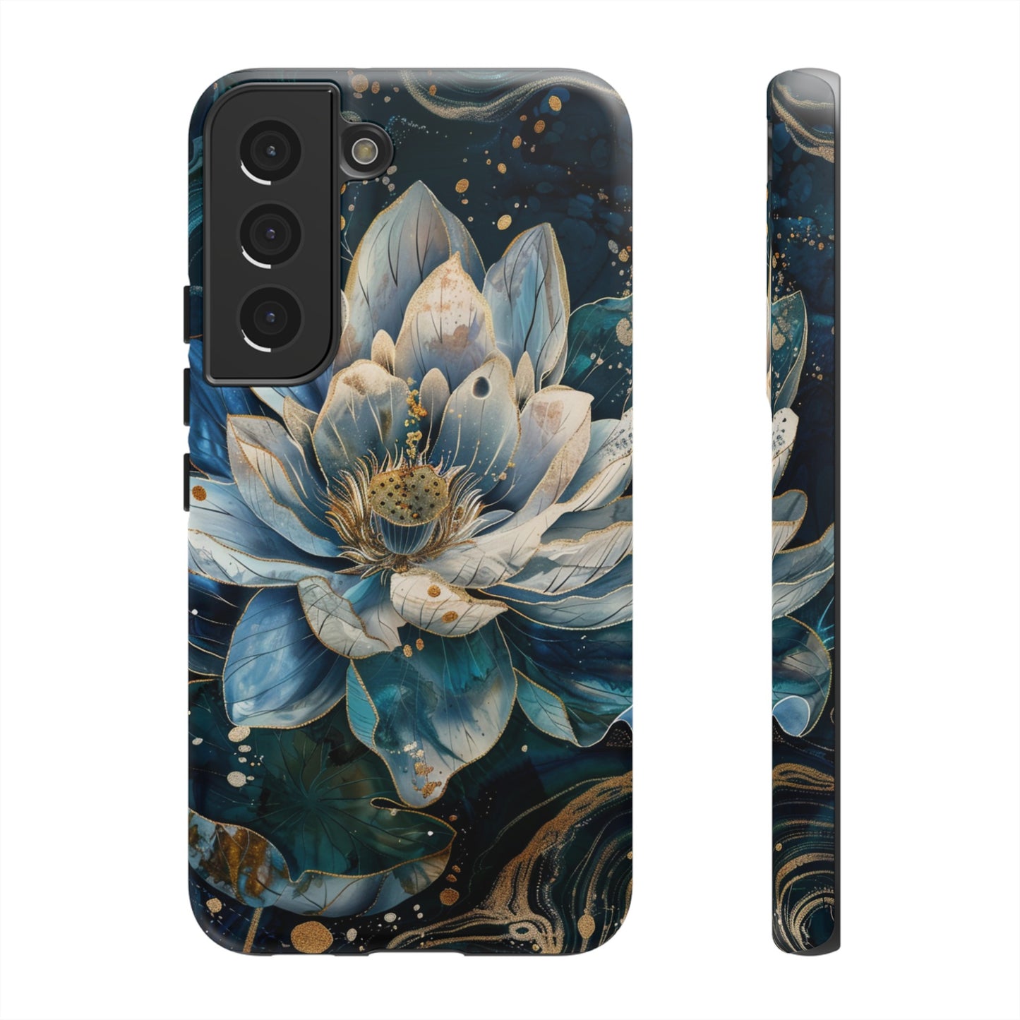 Zen Stained Glass Lotus Floral Design Phone Case