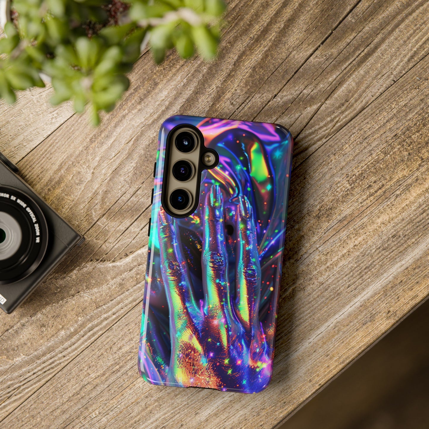 Marbled opalescent Holographic Print Phone Case