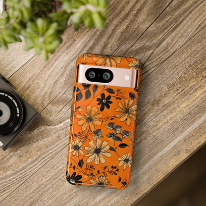 Orange Floral Phone Case Cute Summer Flower Aesthetic