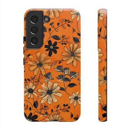 Orange Floral Phone Case Cute Summer Flower Aesthetic