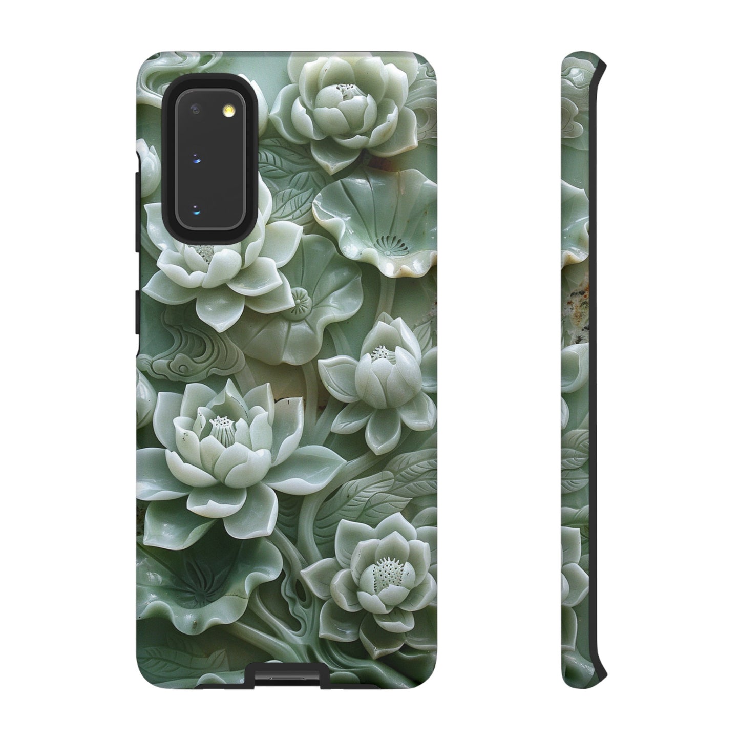 Green Jade Lotus Floral Art Phone Case