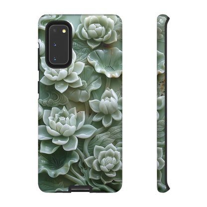 Green Jade Lotus Floral Art Phone Case