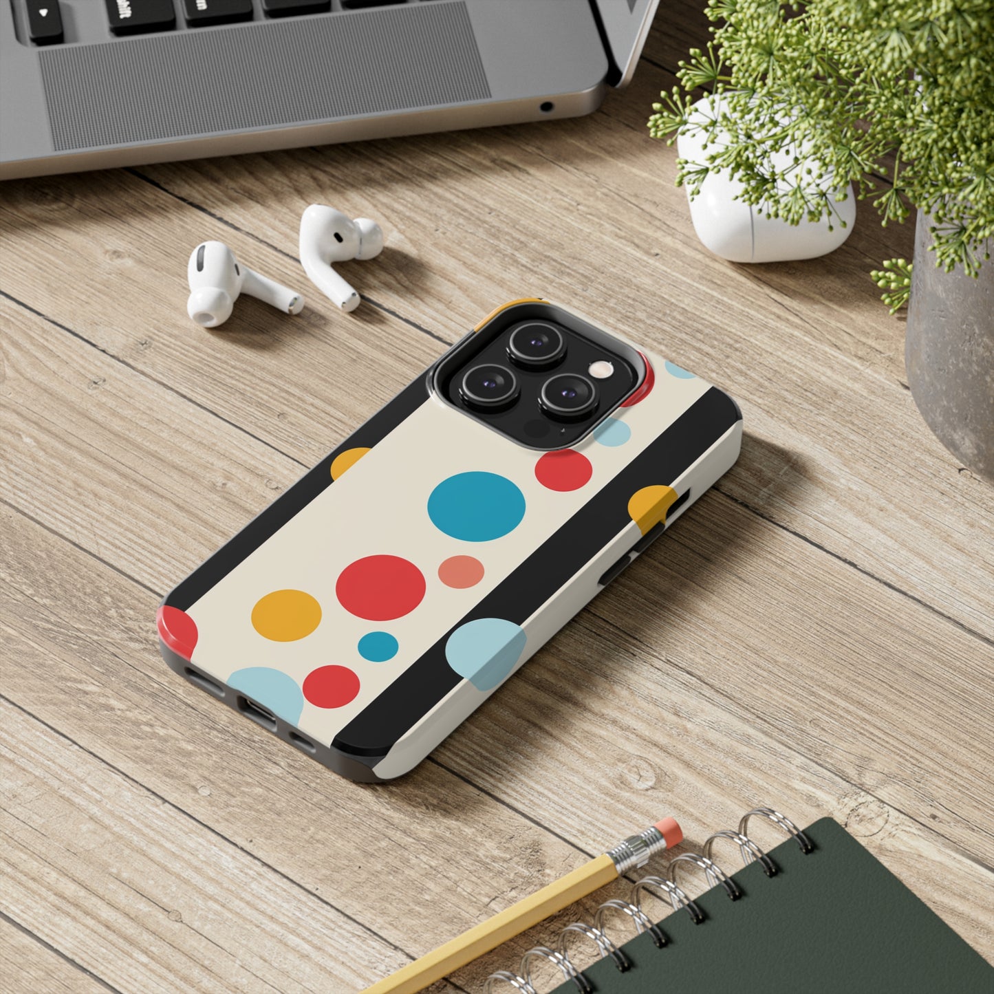 Classic Meets Creative: Abstract Polka Dots Tough Case for iPhone