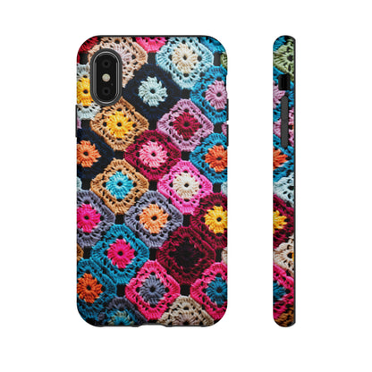 Vintage Floral Crochet Blanket Knit Look Phone Case