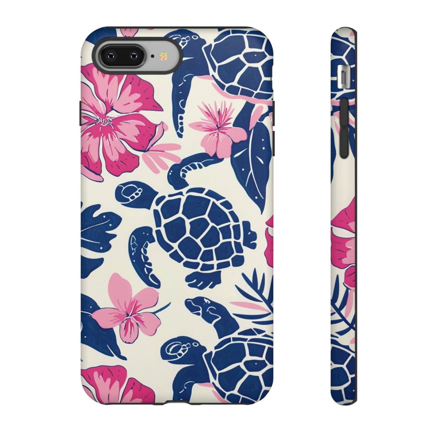 Undersea Floral Blue Sea Turtle Phone Case