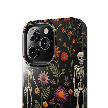 Skeletons in the garden Halloween Embroidery Phone Case