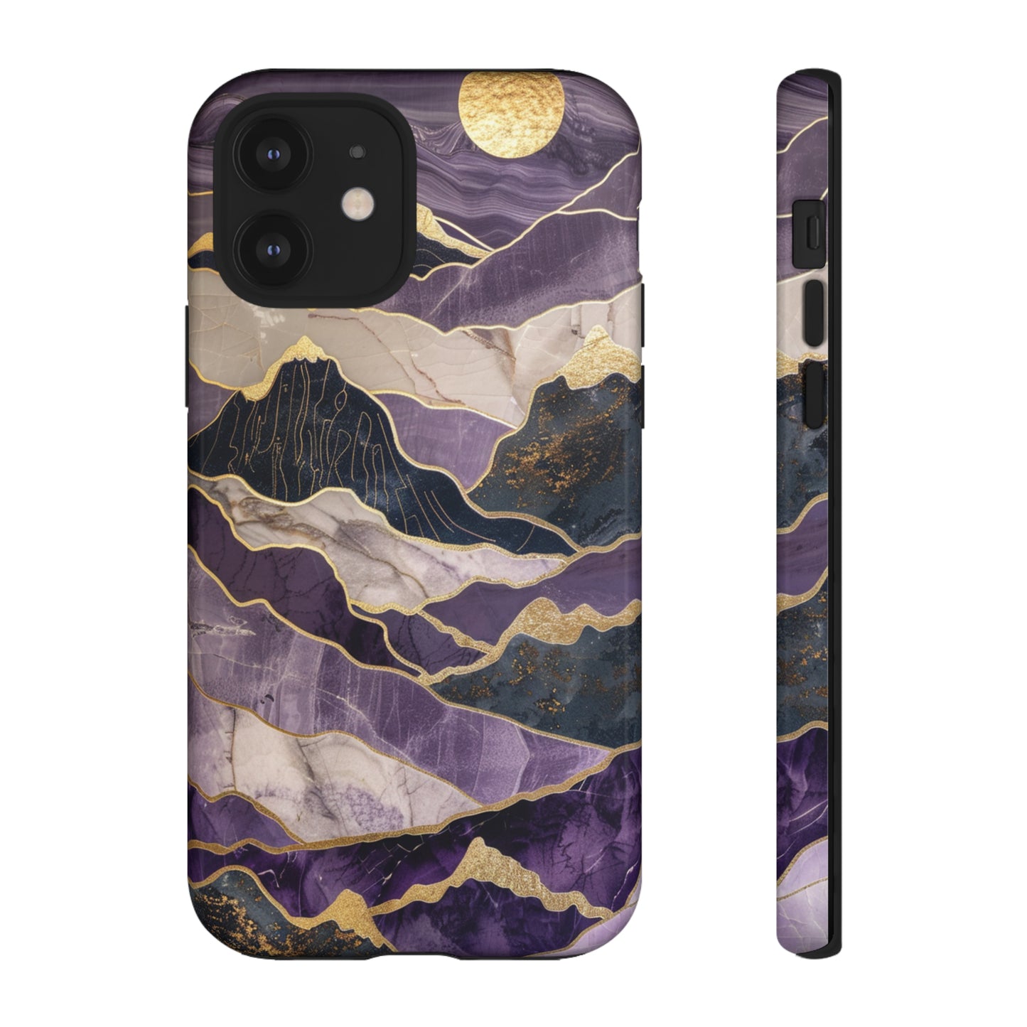 Abstract Purple Gold Mountain Phone Case