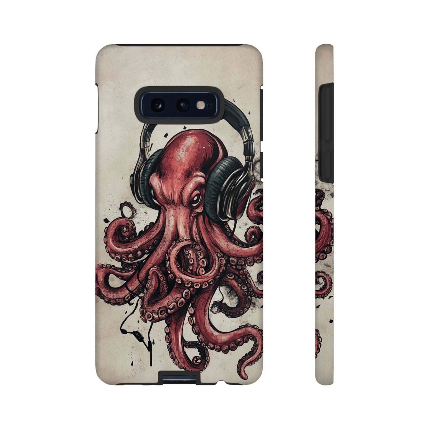 Retro Style Japanese Octopus Listening to Headphones Phone Cover