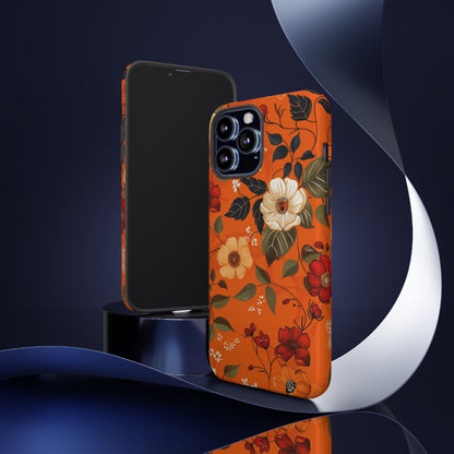 Orange Floral Phone Tough Case